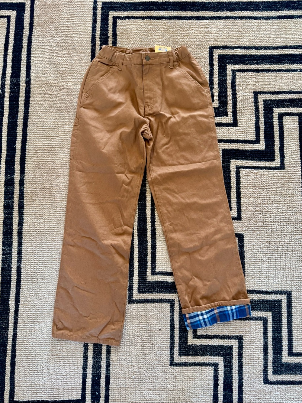 Carhartt Tan Chinos with Plaid Cuff
